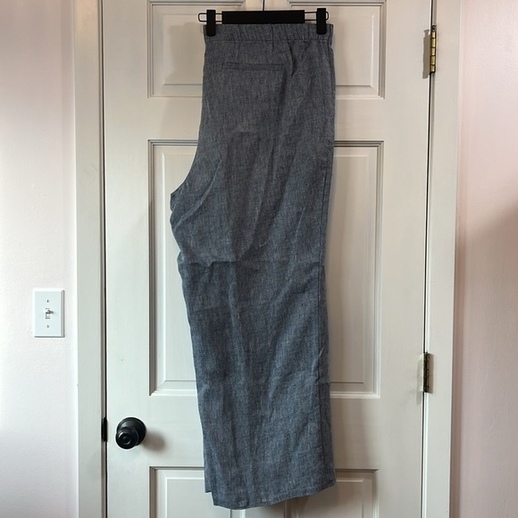 Lands' End Linen Blend High Rise Wide Leg Pull On Career Pants - Size 22W - Picture 5 of 11